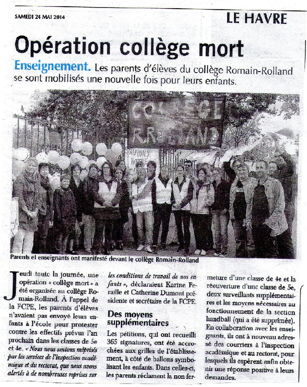 Opération Collège Mort Le Havre 