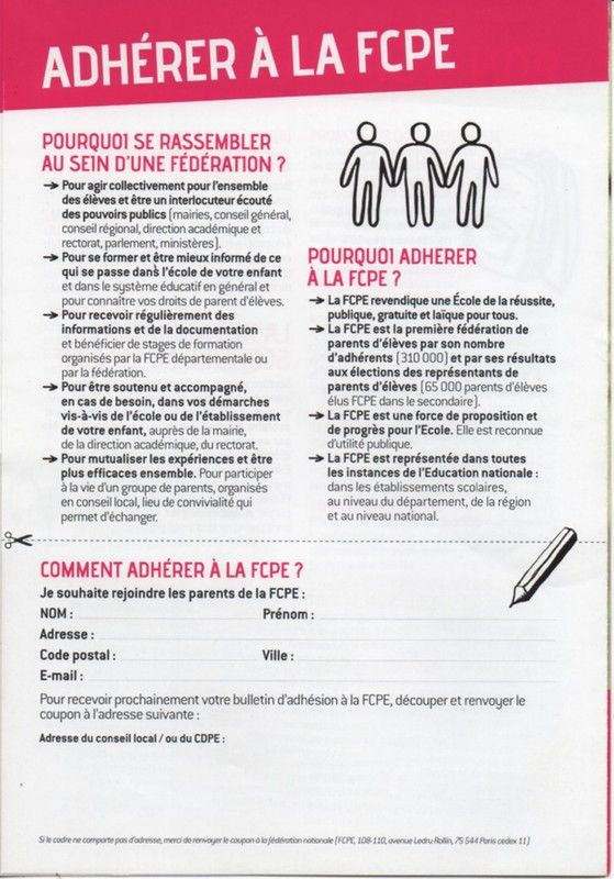 Livret Accueil  5/6 - Adhérer à la FCPE
